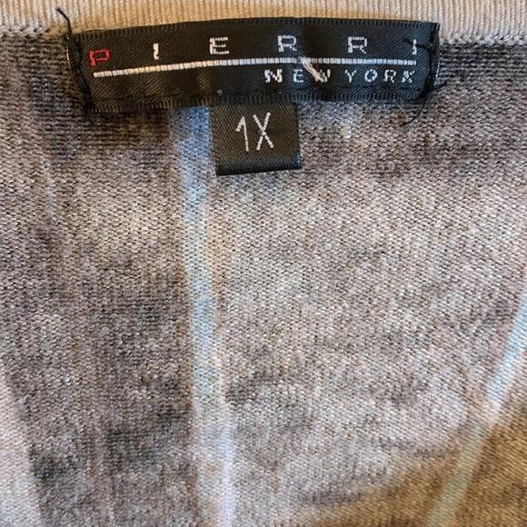 🍁Pierre New York purple black n white sweater shirt 1X - Picture 6 of 11